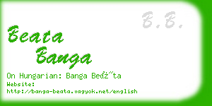 beata banga business card